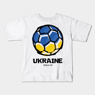 Ukraine Football Country Flag Kids T-Shirt